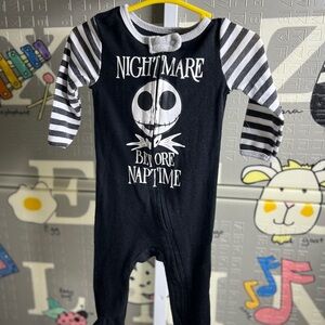 Disney Nightmare Before Naptime Kids One Piece - Black and White